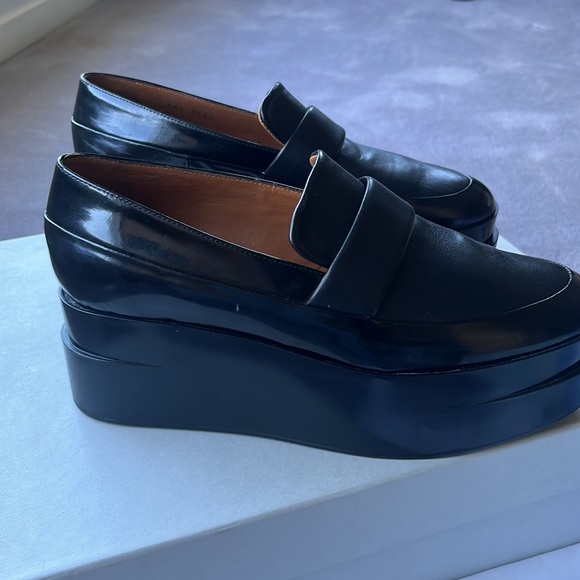 Robert Clergerie leather platform loafers shoes black size 36,5 made in France - Picture 7 of 12